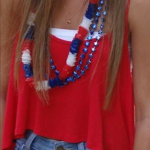 Jella Couture size M cropped red tank top